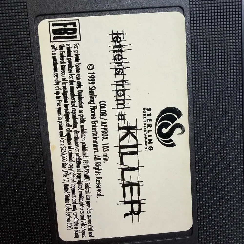 Letters from a Killer VHS 1999 Sterling Horror B-Movie Patrick Swayze Cult HTF